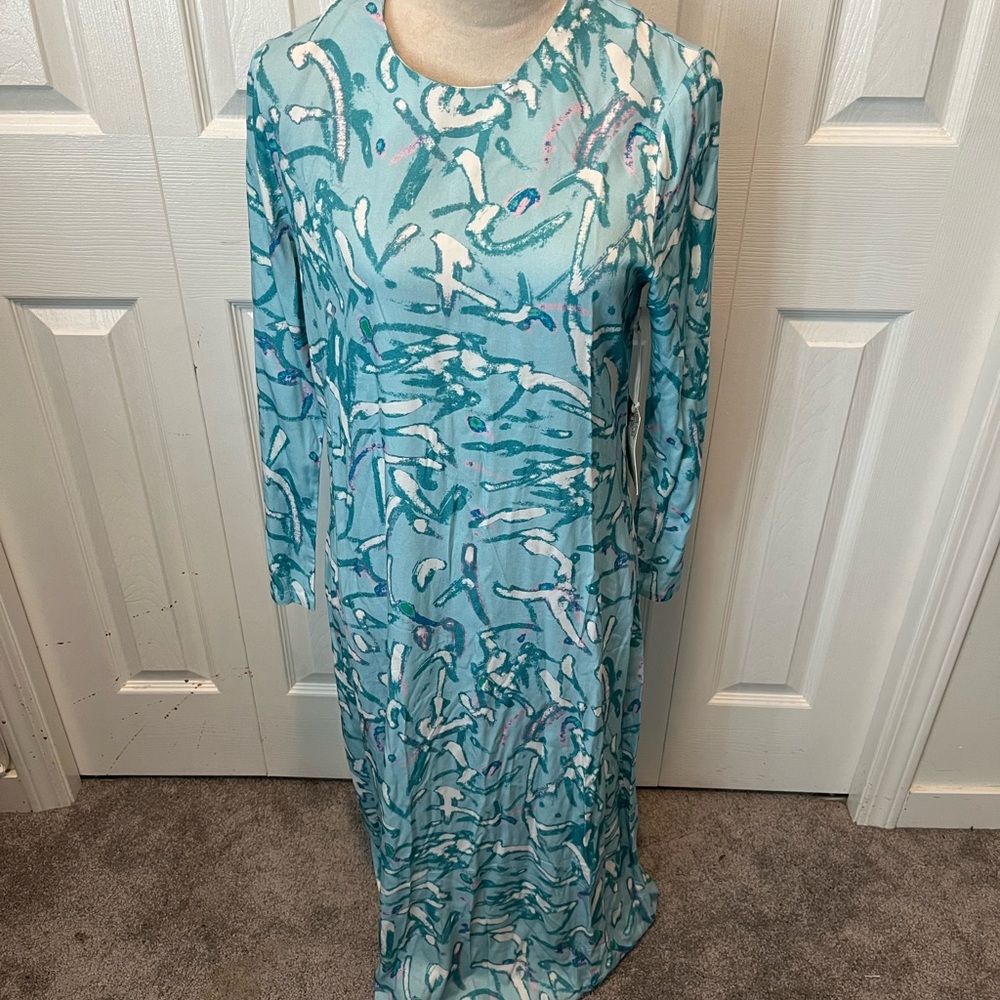 Tuckernuck Hyacinth House Size S New with Tags Elegant Blue Patterned Dress